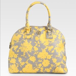 Tory Burch Robinson floral tote, yellow & gray